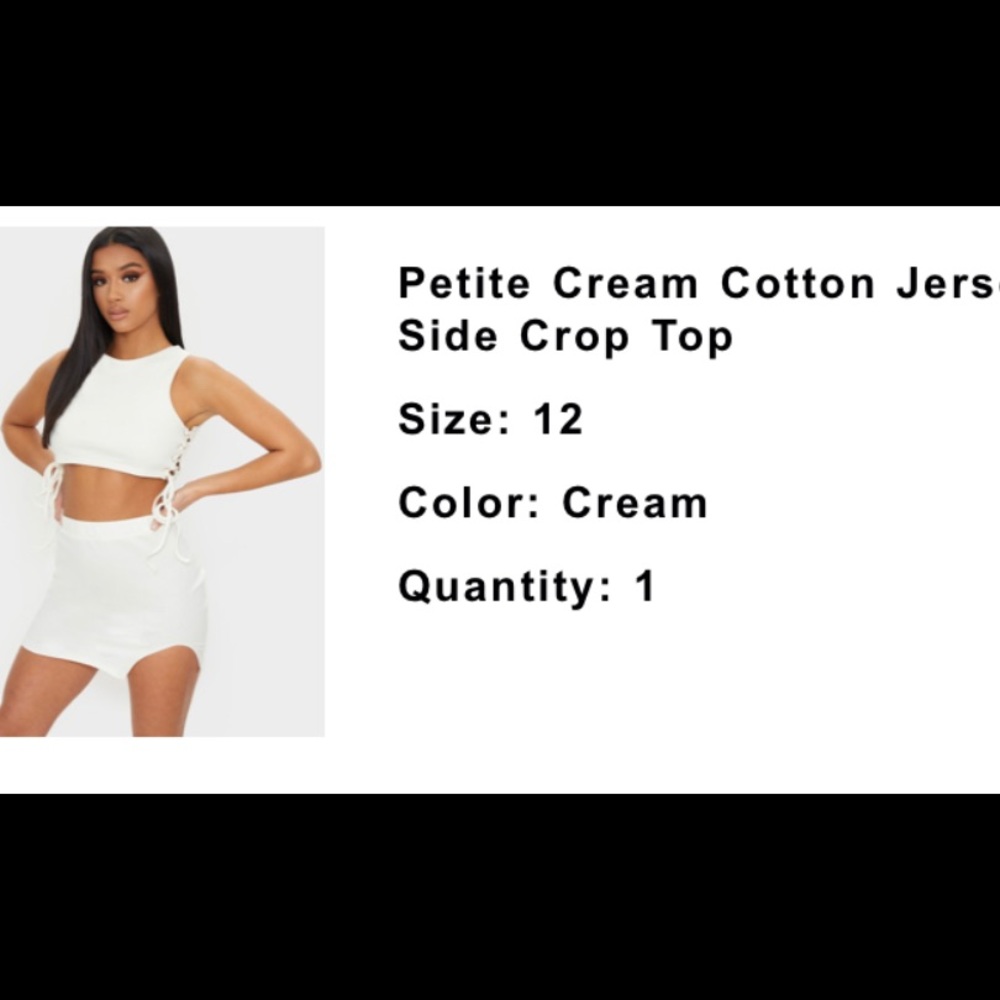 White lace up crop top